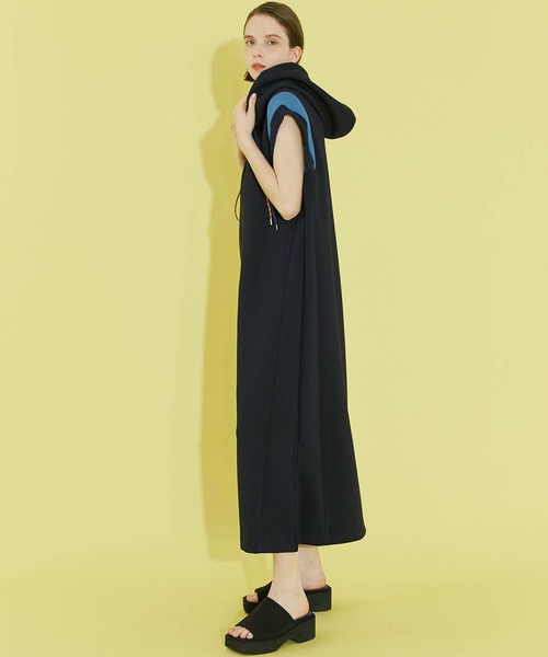 「A + TOKYO」 ノースリーブワンピース 2 ネイビー レディース_画像7