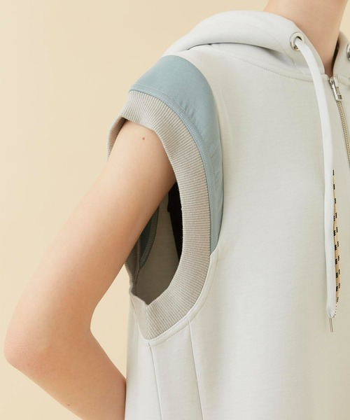 「A + TOKYO」 ノースリーブワンピース 2 ネイビー レディース_画像8