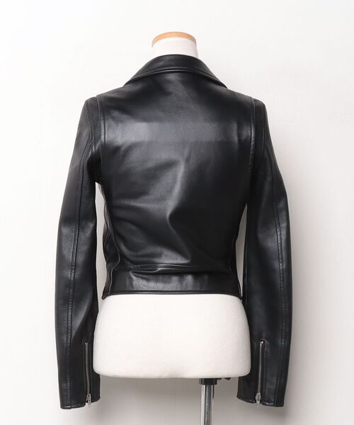 「LITHIUM FEMME」 レザーブルゾン 36 ブラック レディース_画像2