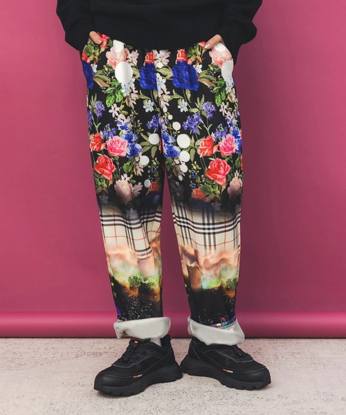 ScoLar（スカラー） パンツ 総柄あったか裏地パンツ レディース