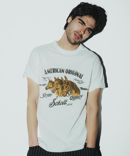 Schott N.Y.C（ショット） tシャツ Schott/ショット/HORSE FLOCKY T