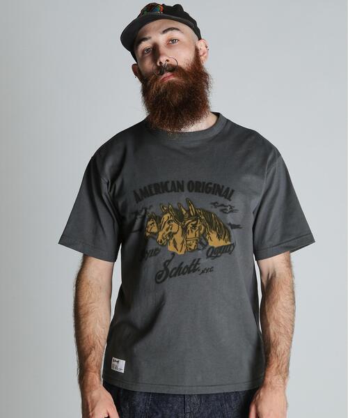 Schott N.Y.C（ショット） tシャツ Schott/ショット/HORSE FLOCKY T