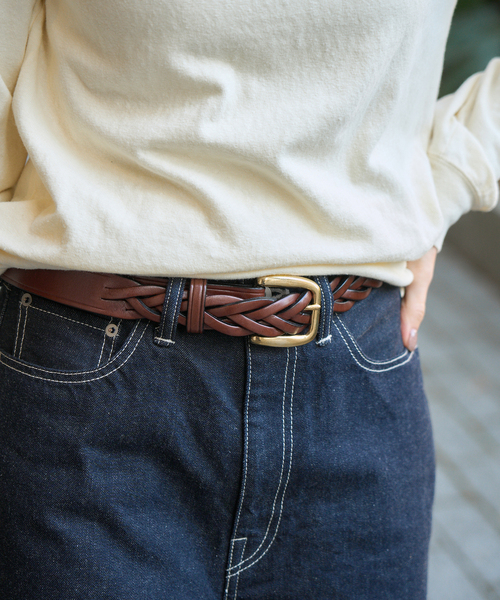 ベルト TORY LEATHER/トリーレザー 11/4BRAIDED ベルト レディースの画像