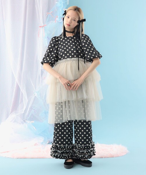 CAROLINA GLASER（カロリナ グレイサー） パンツ 裾 フリル パンツ