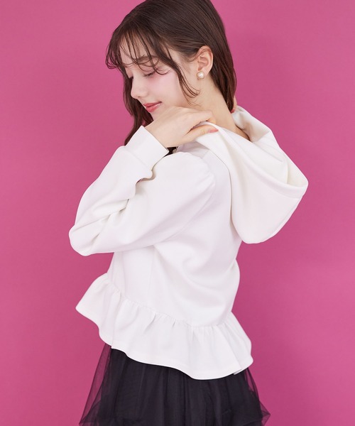 mili 160【極美品】裾フリルパーカー TOCCA an レディース スクーバ裾フリルパーカー deni（ミリアンデニ） ジャケット・ブルゾン