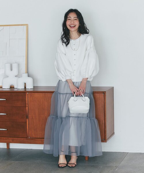 La boutique BonBon パールぽわんとスリーブニットカーディガン 徹底解説】パールぽわんとスリーブニットカーディガン - La boutique