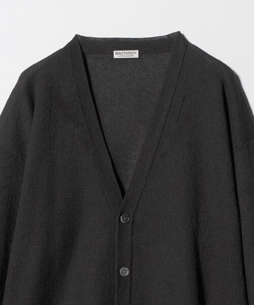 送料無料！ ドゥロワー ユナイテッドアローズ 黒 ウール ニット カーディガン BEAUTY＆YOUTH UNITED ARROWS カーディガン エアミラノ Vネック