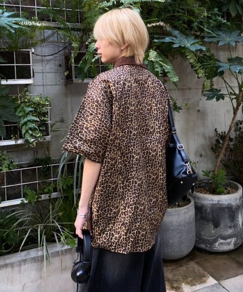 lilful シャツ 「26年春夏新作」レオパードショートスリーブヒョウ柄