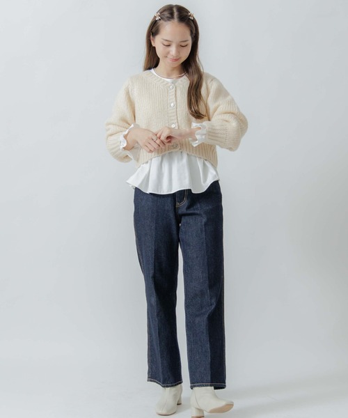 「flower」 ニットカーディガン FREE ピンク レディース_画像9