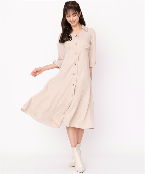 「SWINGLE」 7分袖ワンピース MEDIUM ピンク レディース_画像2