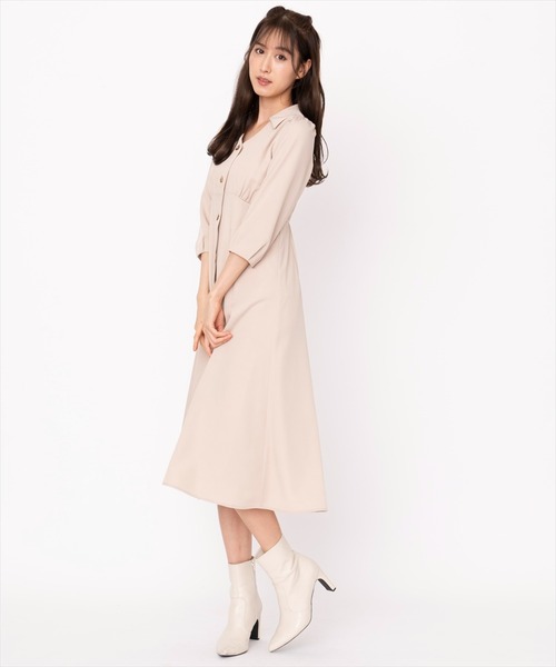 「SWINGLE」 7分袖ワンピース MEDIUM ピンク レディース_画像3
