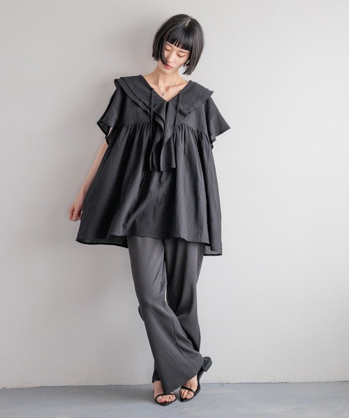 「LOWRYS FARM」 イージーパンツ MEDIUM パープル レディース_画像4