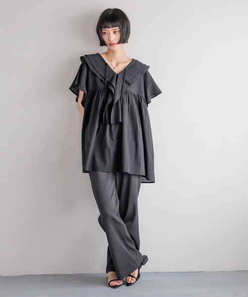 「LOWRYS FARM」 イージーパンツ MEDIUM パープル レディース_画像5