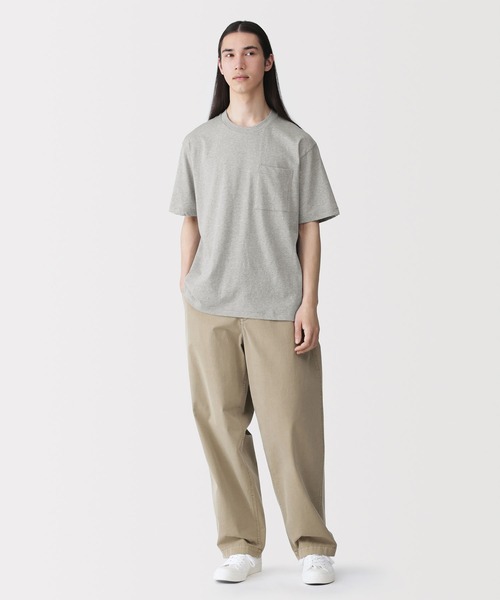 無印良品（MUJI） tシャツ 紳士 洗いざらし天竺編みクルーネックワイド