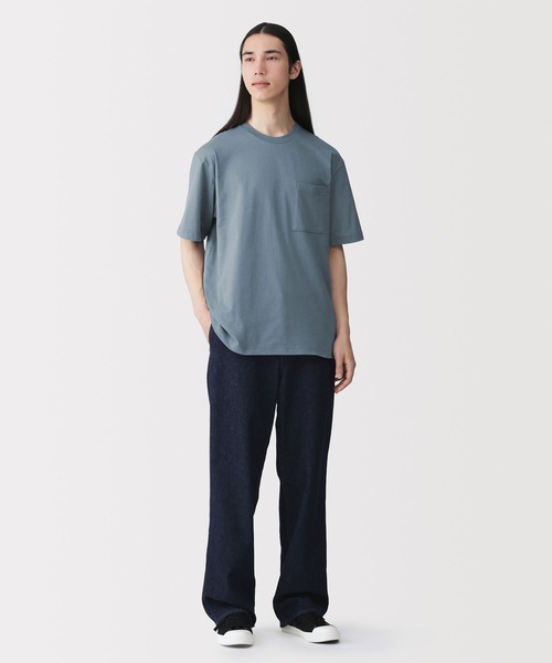 無印良品（MUJI） tシャツ 紳士 洗いざらし天竺編みクルーネックワイド