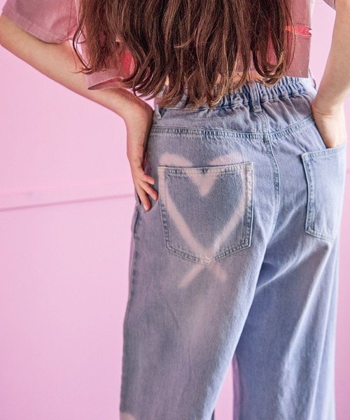ワイドパンツ パンツ 「ライトオンス」ホックデニムパンツ キッズ 子供服 女の子の画像