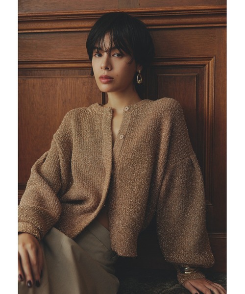 「emmi」 ニットカーディガン ONE SIZE シルバー レディース_画像3