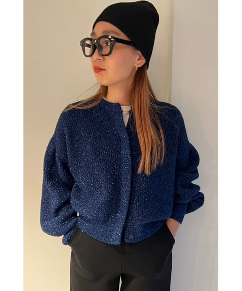 「emmi」 ニットカーディガン ONE SIZE シルバー レディース_画像5