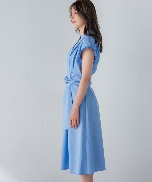 「QUEENS COURT」 半袖ワンピース M ブルー系その他 レディース_画像8