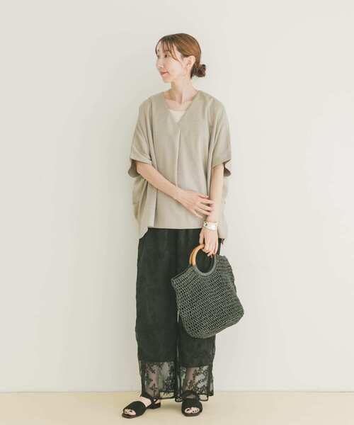 「ITEMS URBANRESEARCH」 半袖カットソー FREE カーキ レディース_画像7