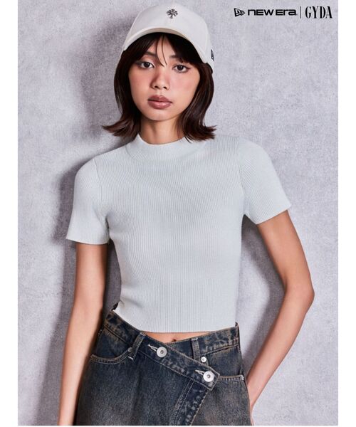 GYDA（ジェイダ） tシャツ 半袖 ボトルネックリブニットトップス