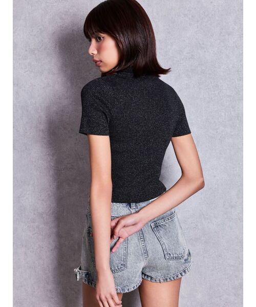 GYDA（ジェイダ） tシャツ 半袖 ボトルネックリブニットトップス