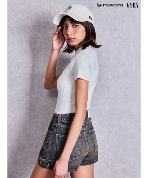 GYDA（ジェイダ） tシャツ 半袖 ボトルネックリブニットトップス