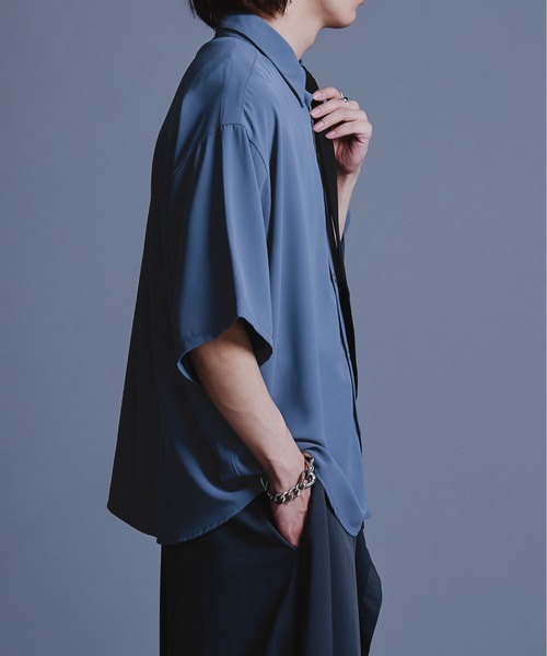 「Ellno Loset」 半袖シャツ LARGE ブルー系その他 メンズ_画像4