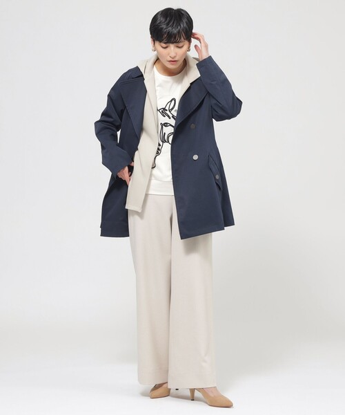「EVEX by KRIZIA」 ジップアップパーカー 40 ダークネイビー レディース_画像2