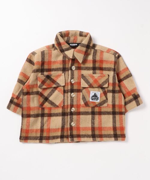 「XLARGE KIDS」 「KIDS」長袖シャツ 90cm ベージュ キッズ_画像4