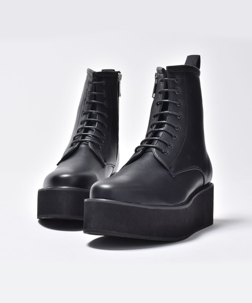 エンデヴァイス プラットフォーム　サイズ44 ブラック　箱あり endevice（エンデヴァイス） ブーツ プラットフォーム レースアップ