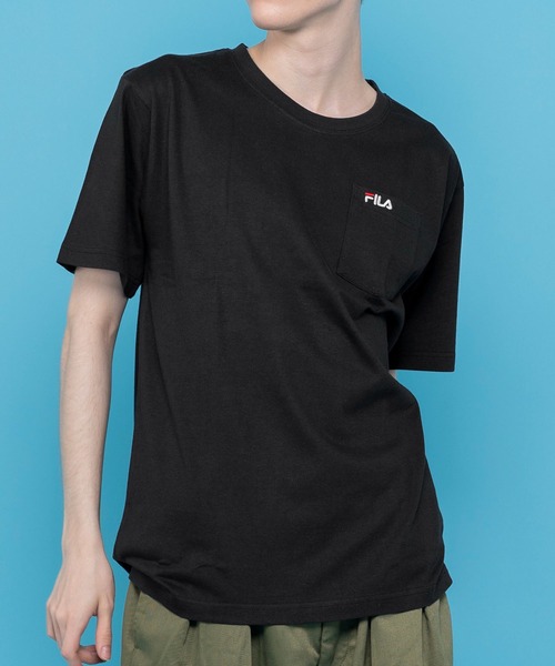 FILA tシャツ 「FILA／フィラ」ポケット付き ワンポイント刺繍