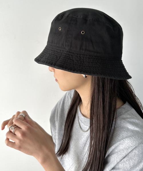 ニューハッタン　デニム　バケットハット　オリジナル　刺繍キャップ 作成 正面 1500】 バケットハット(NEWHATTAN) | オリジナルTシャツの