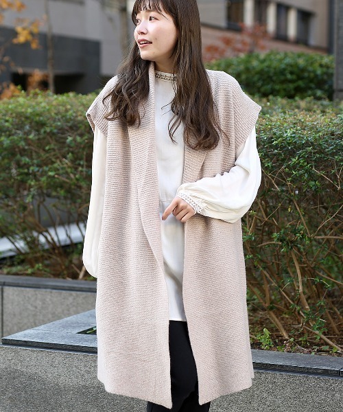ニット セーター Shanti Shanti ネップシルクロングジレ「WEB限定」 レディース