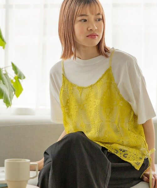 tシャツ シアーレースビスチェセットアップ レディース BEAMS HEART tシャツ 「2点セット」シアーレースビスチェ × T