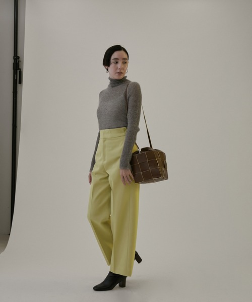 SALON Adam et rope ワイドパンツ SALON adam et rope' パンツ エコツイルスタイルアップワイド