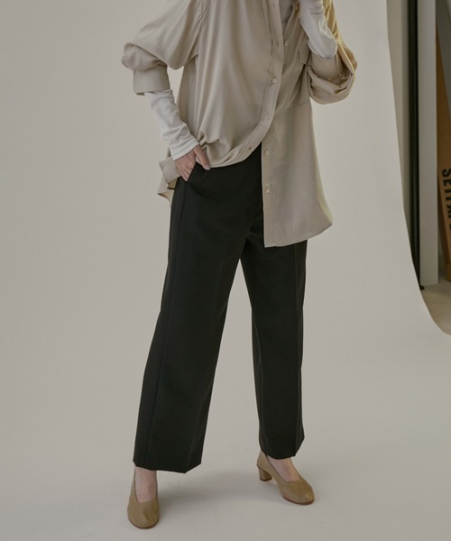 SALON adam et rope' アダムエロペ 上品 ワイドパンツ S SALON adam et rope' パンツ エコツイルスタイルアップワイド