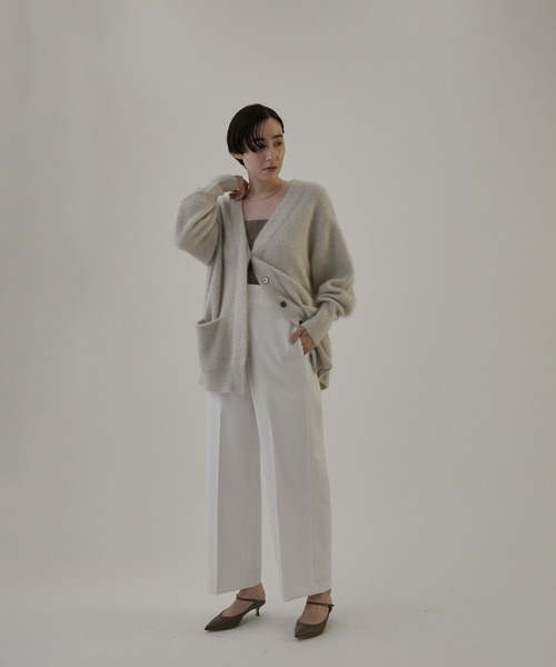 SALON adam et rope' アダムエロペ 上品 ワイドパンツ S SALON adam et rope' パンツ エコツイルスタイルアップワイド