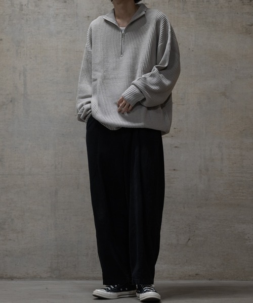 セーター ニット 「i」畦編み ハーフジッププルオーバーニット メンズ レディース | JOHN'S CLOSET | 17