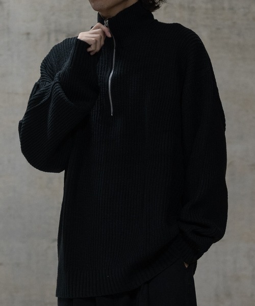 セーター ニット 「i」畦編み ハーフジッププルオーバーニット メンズ レディース | JOHN'S CLOSET | 04