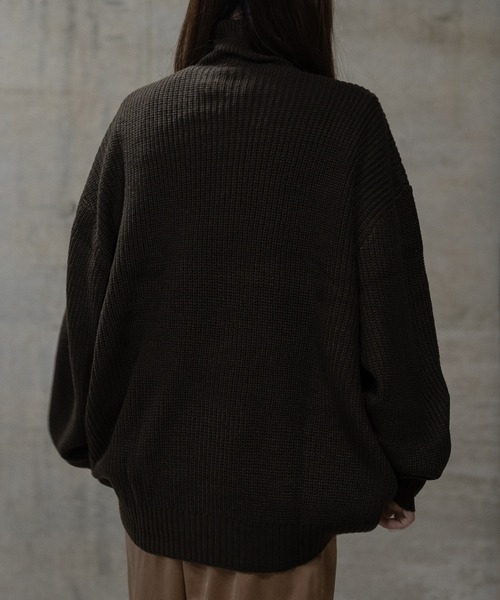 セーター ニット 「i」畦編み ハーフジッププルオーバーニット メンズ レディース | JOHN'S CLOSET | 10