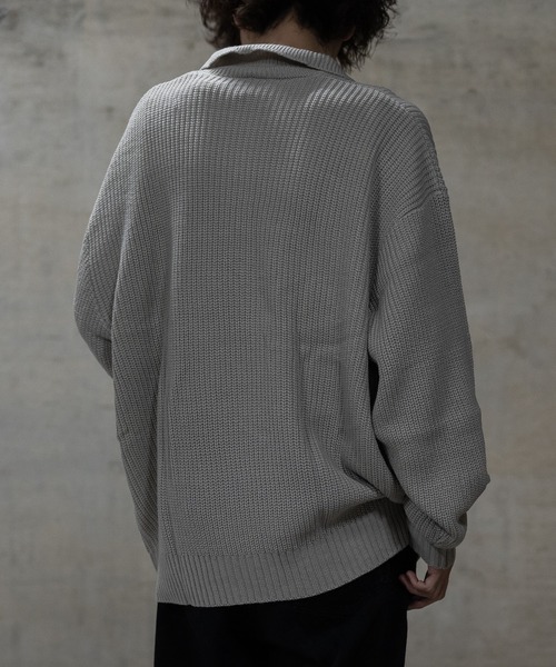 セーター ニット 「i」畦編み ハーフジッププルオーバーニット メンズ レディース | JOHN'S CLOSET | 15