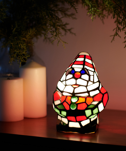 最終値下げサンタクロース　ステンドグラスランプ STAINED GLASS LAMP SANTA ステンドグラス ランプ