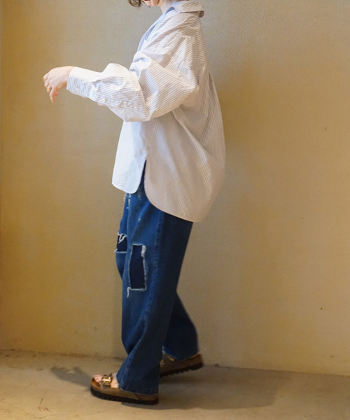 journal standard luxeストライプデザイン長袖トップス journal standard luxe ストライプ ドロップシャツ - メルカリ