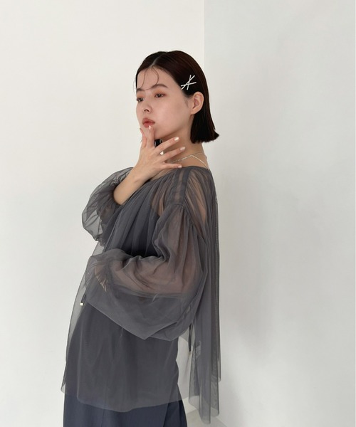Olu. ブラウス シャツ 2wayパフチュールトップス レディース