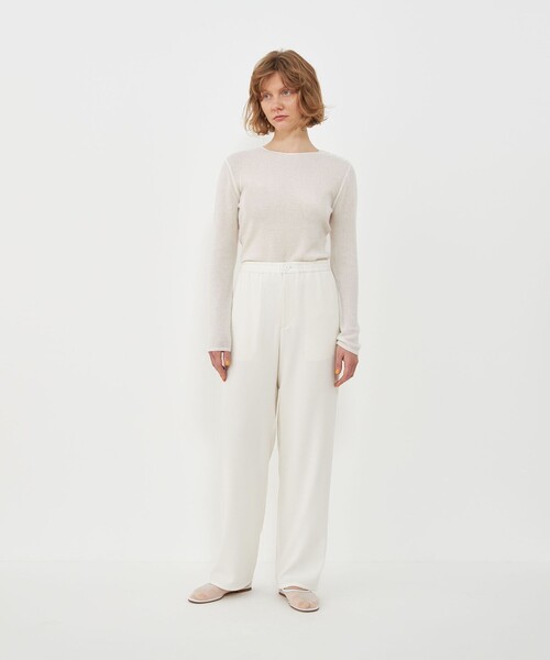 GALERIE VIE パンツ バックサテンアムンゼン イージーストレートパンツ 