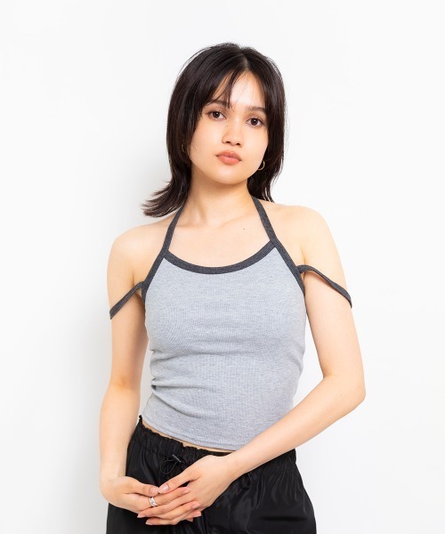 atmos girls キャミソール pink Halter neck camisole