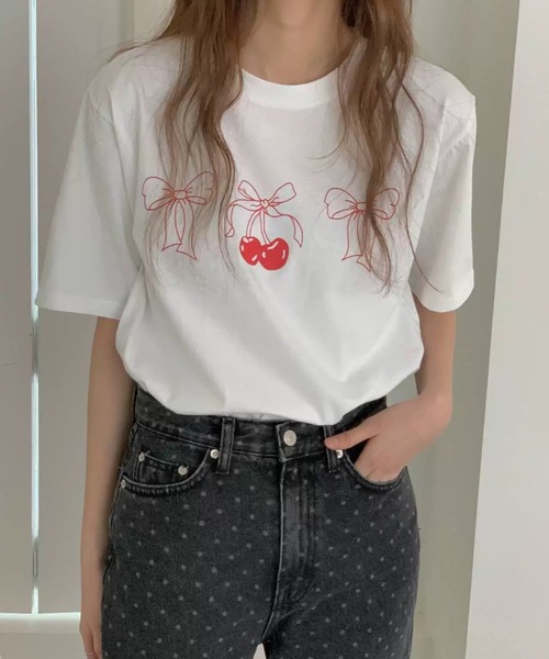 N.s tシャツ Tシャツ リボンデザインTEE レディース : ZOZOTOWN Yahoo  