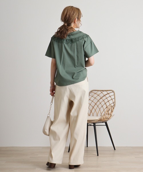 Anna Nicola tシャツ AnnaNicola レース切り替えカットソー