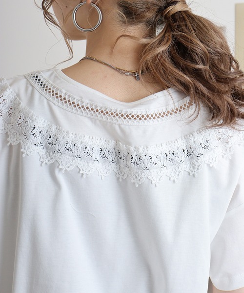 Anna Nicola tシャツ AnnaNicola レース切り替えカットソー